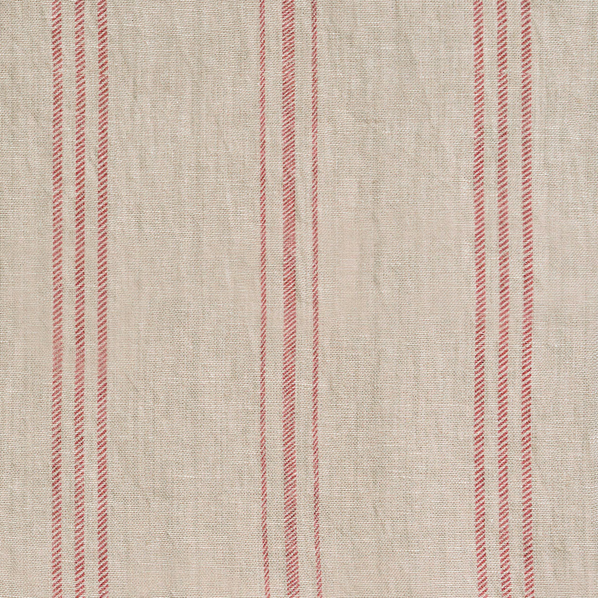 Red Hartford Stripe Rustic Linen Stonewashed Panel - 295