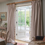 Rose Hartford Stripe on Rustic Linen - Stonewashed Panel (2.7m Approx.)