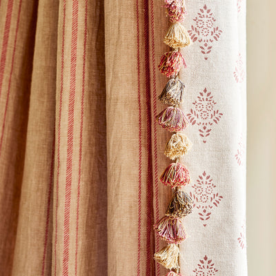 Rose Hartford Stripe on Rustic Linen - Stonewashed 2.7m Panel