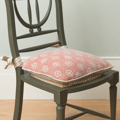 Rose Megha Rustic Linen Chair Cushion