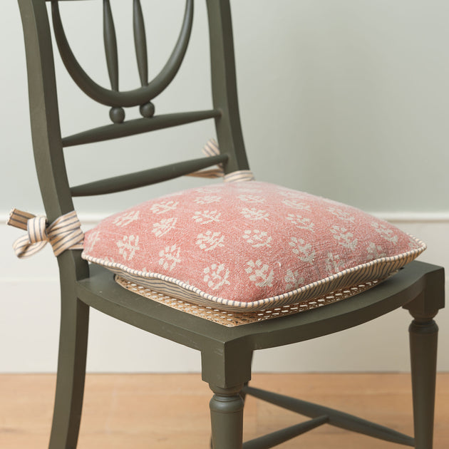 Rose Megha Rustic Linen Chair Cushion