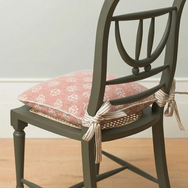 Rose Megha Rustic Linen Chair Cushion