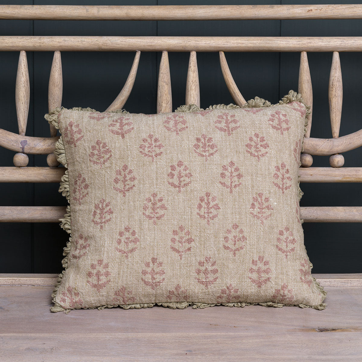 Dusky Pink Megha Rustic Linen Cushion