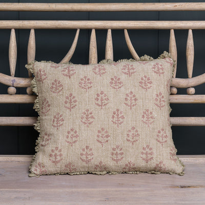 Dusky Mauve Megha Rustic Linen Cushion