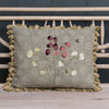 Sweet Peas on Blue Megha Cushion with Tassels
