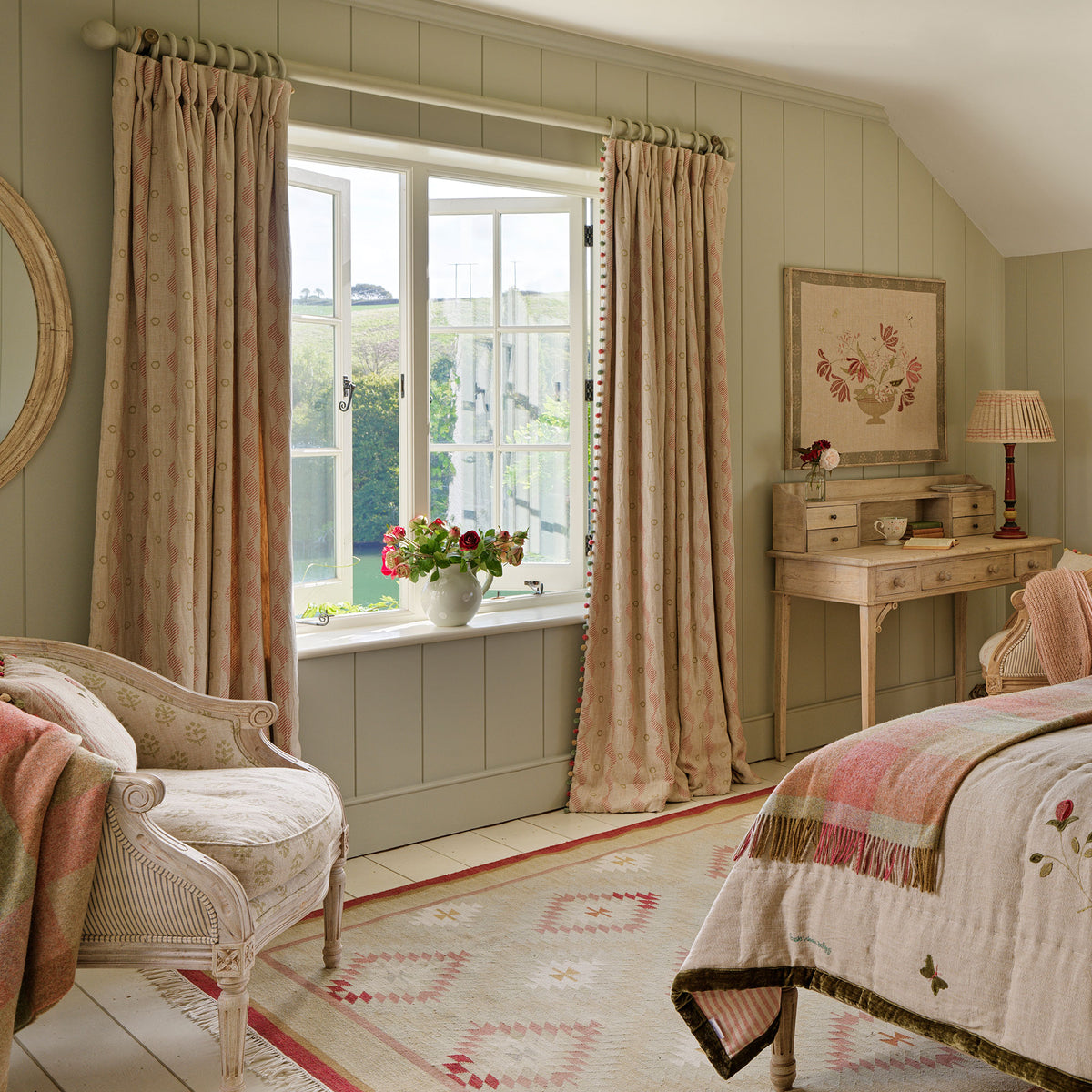 Hand-printed Sackville Stripe Stonewashed Rustic Linen 2.7m Panel - 333