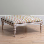 Carved Square Kilim Footstool