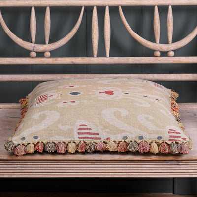 Saffron Natasha Large Seat Cushion with Tassels