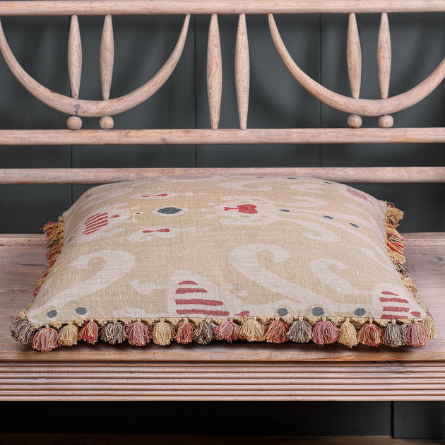 Saffron Natasha Large Seat Cushion with Tassels
