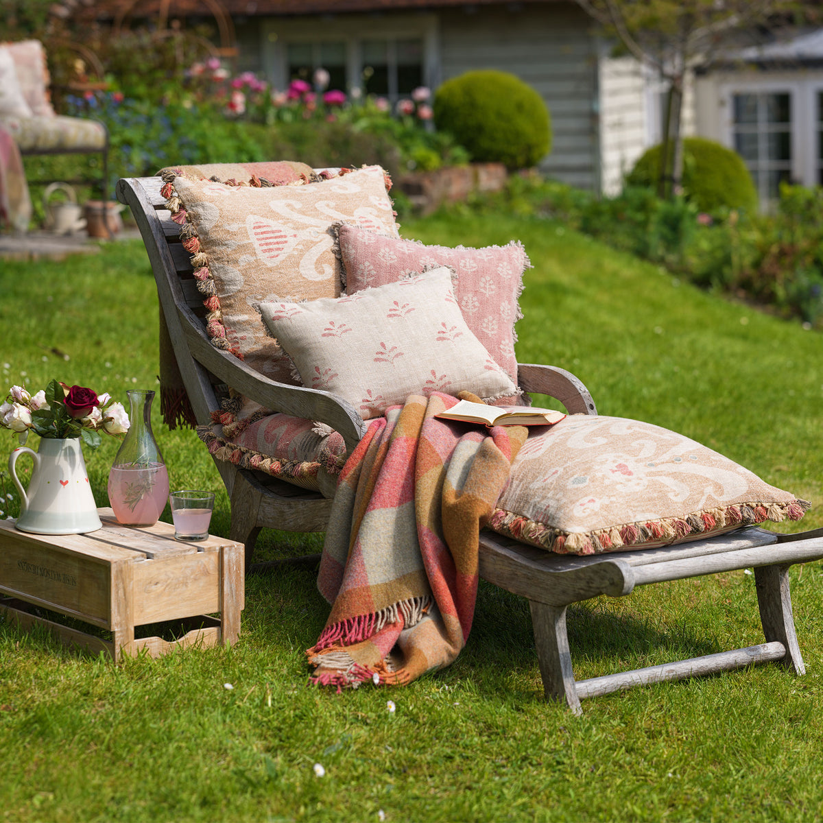 Saffron Natasha Large Seat Cushion with Tassels