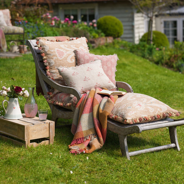 Saffron Natasha Large Seat Cushion with Tassels