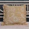 Saffron Sacha Rustic Linen Cushion with Tassels