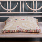 Saffron Natasha Rustic Linen Cushion with Tassels - SALE