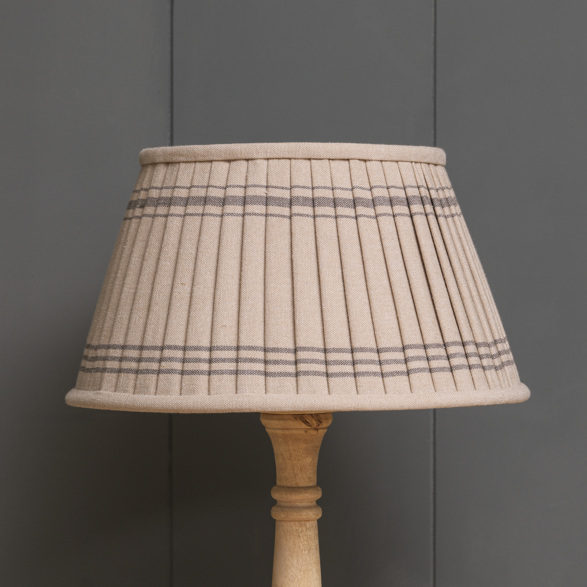 Charcoal Beech Vintage Stripe Pleated Lampshade