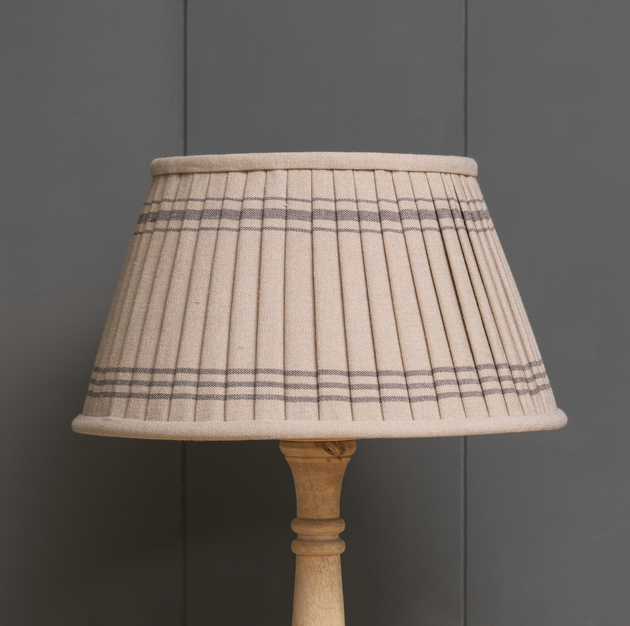 Charcoal Beech Vintage Stripe Pleated Lampshade