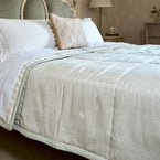 Sea Blue Gustavian Cotton Quilt - Super King