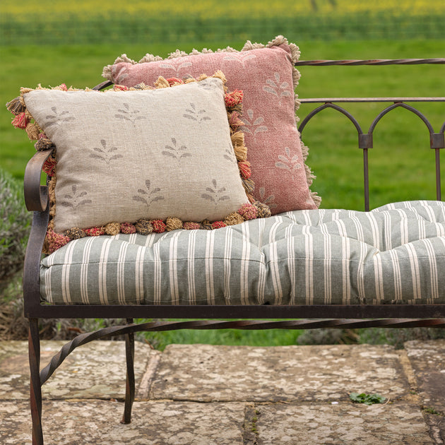 Slate Cambridge Stripe Bench Cushion