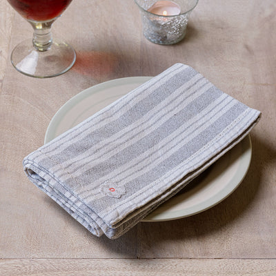 Charcoal Ivory Harrogate Stripe Napkin (Set of 4)