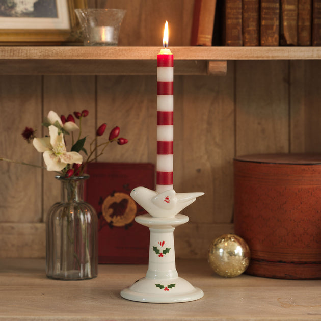 Small Christmas Bird Candlestick