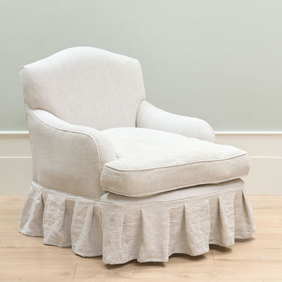 Small Howard Chair with Skirt - Stonewashed Linen