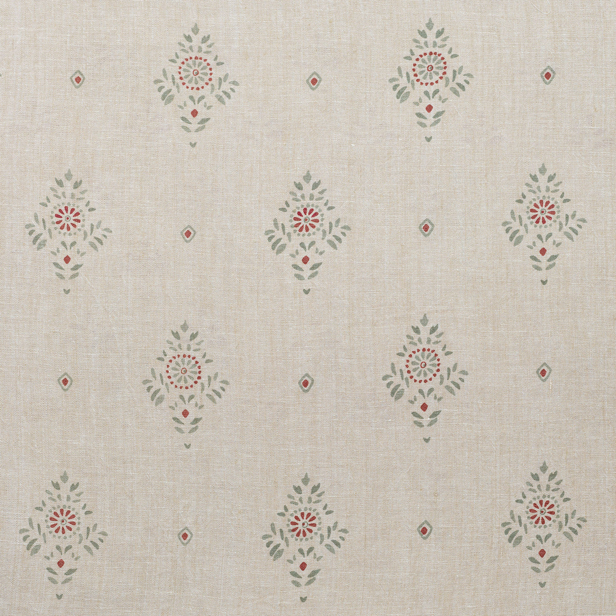 Hand-printed Smokey Blue Anushka on Rustic Linen – 317B