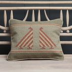 Smokey Blue Indian Bird Kilim Cushion