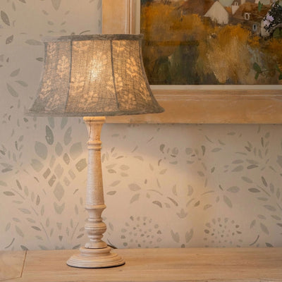 Smokey Blue Megha Framed Linen Lampshade