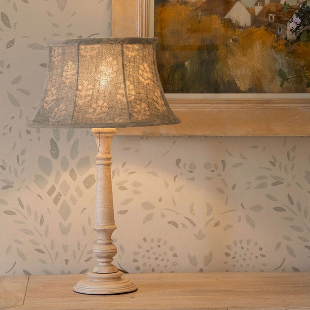 Smokey Blue Megha Framed Linen Lampshade