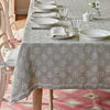Smokey Blue Megha Rustic Linen Tablecloth - Large