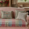 Smokey Blue Reverse Leaf Rustic Linen Cushion