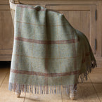 Smokey Blue Tartan Shetland Wool Throw