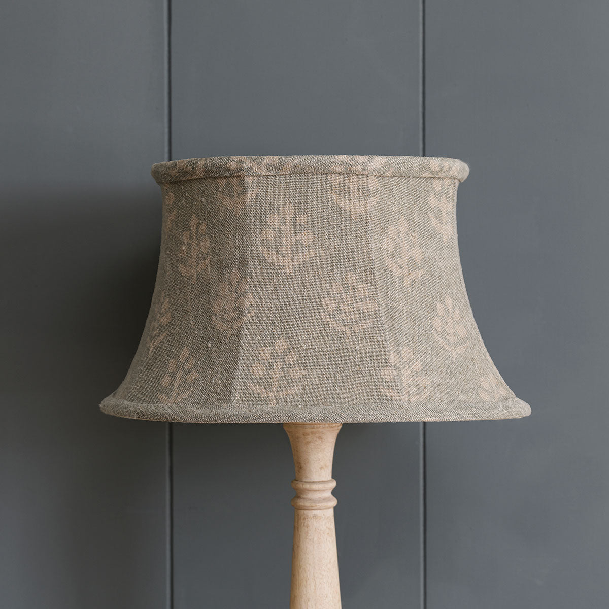 Smokey Blue Megha Framed Linen Lampshade