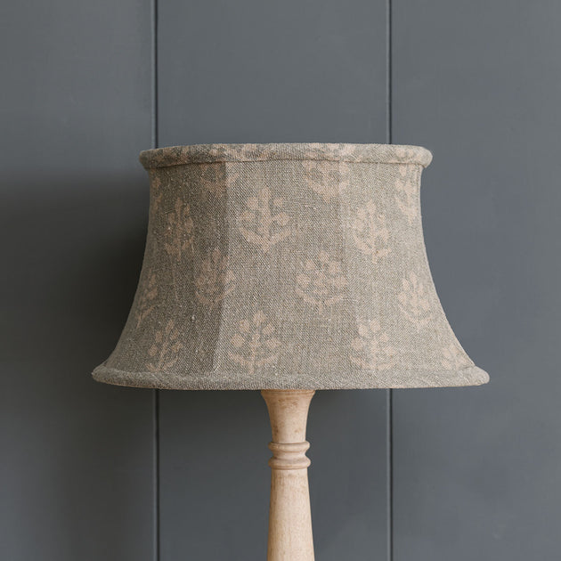 Smokey Blue Megha Framed Linen Lampshade