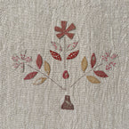 Embroidered Summer Daisies Rustic Linen 3m Panel - 151