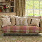 Embroidered Summer Nisha Rustic Linen Cushion