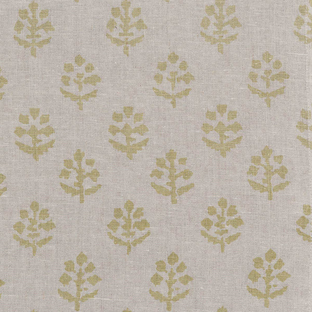 353 - Summer Green Megha Linen -  Roll End 1.1m