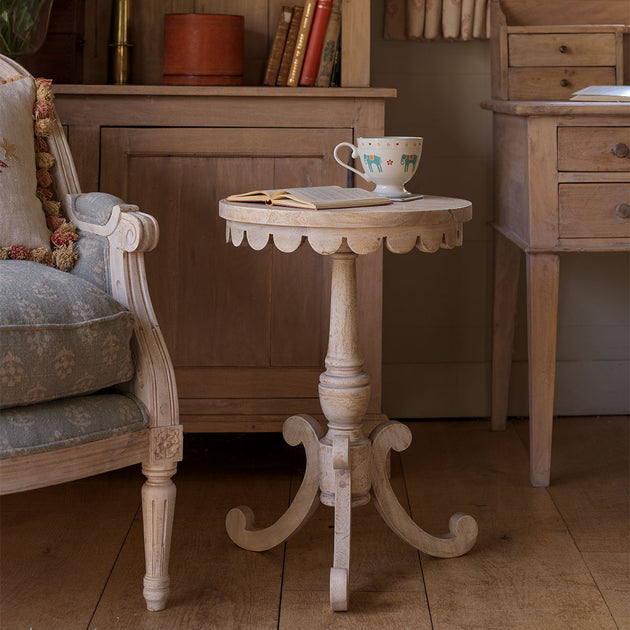 Tiny Scalloped Side Table