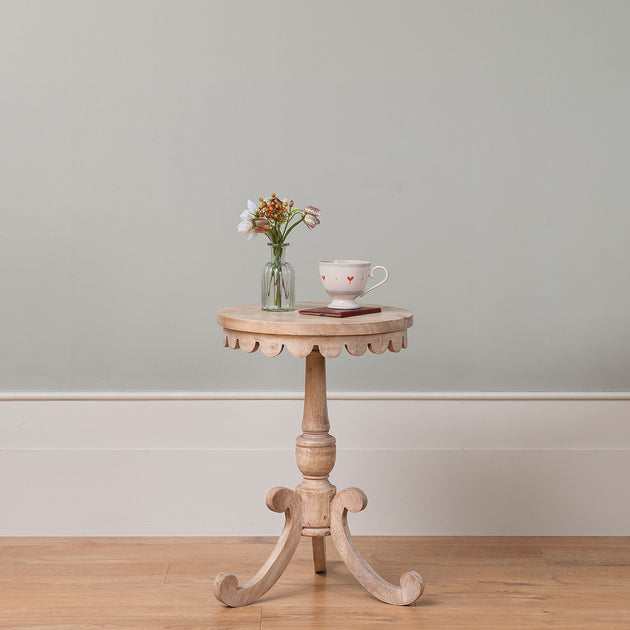 Tiny Scalloped Side Table