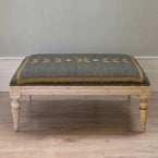 Sample Carved Kilim Footstool - Tulip