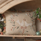 Two Turtle Doves Cushion with Tassels
