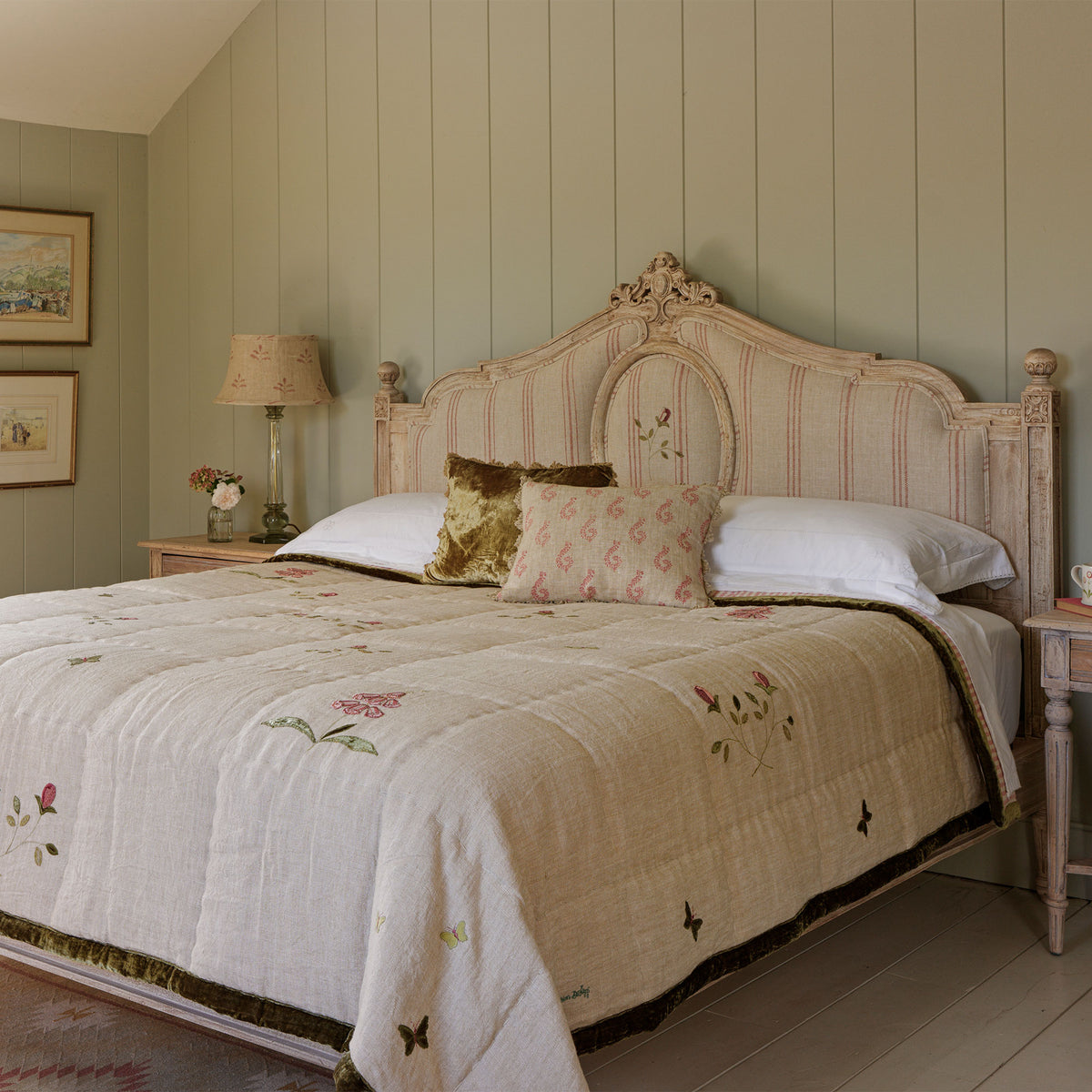 Upholstered Gustavian Bed