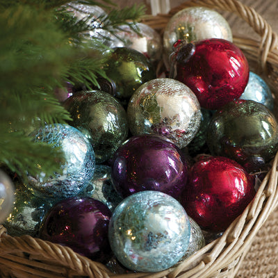Large Crackle Glaze Glass Baubles