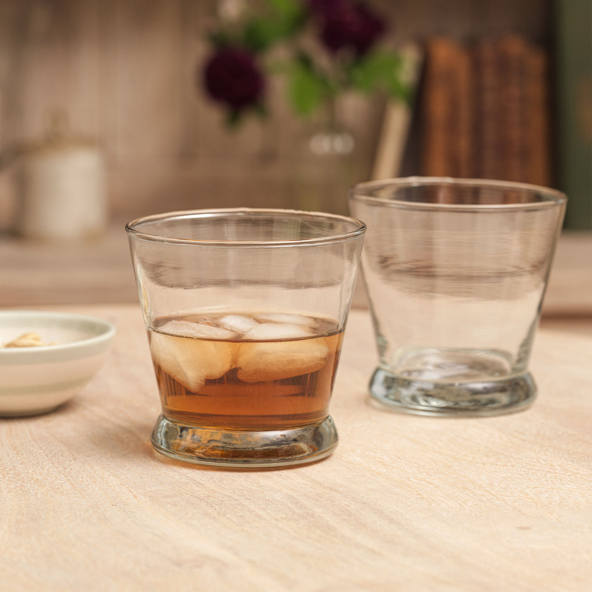 Hand-blown Clear Glass Whisky Tumbler
