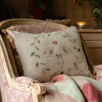 Winter Robins Cushion with Tassels