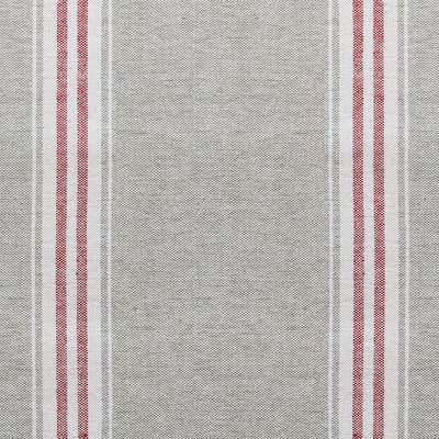 287L - Grey Red Gustavian Stripe Cotton – Double Width – Roll Ends