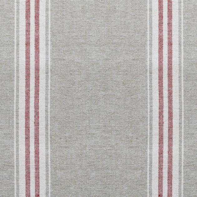 287L - Grey Red Gustavian Stripe Cotton – Double Width – Roll Ends