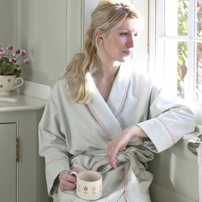 Duck Egg Stripe Bath Robe