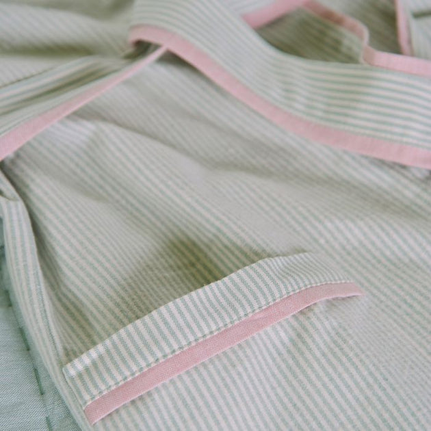 Duck Egg Stripe Bath Robe