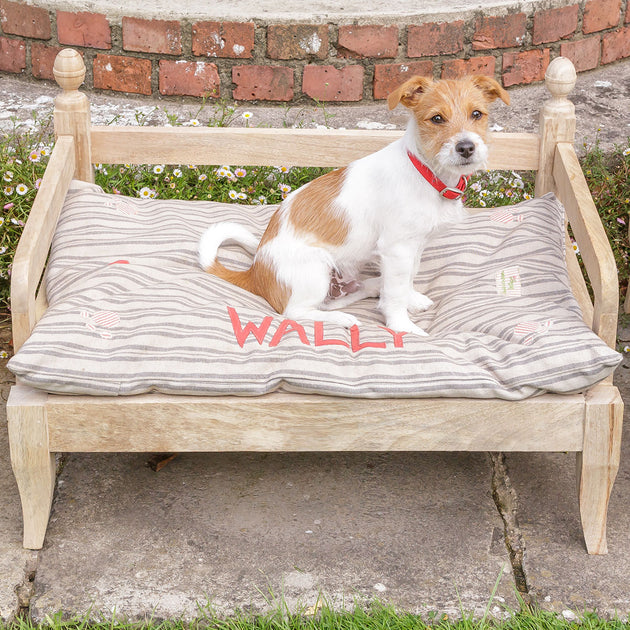 Small Personalised Cotton Stripe Dog Bed Mattress