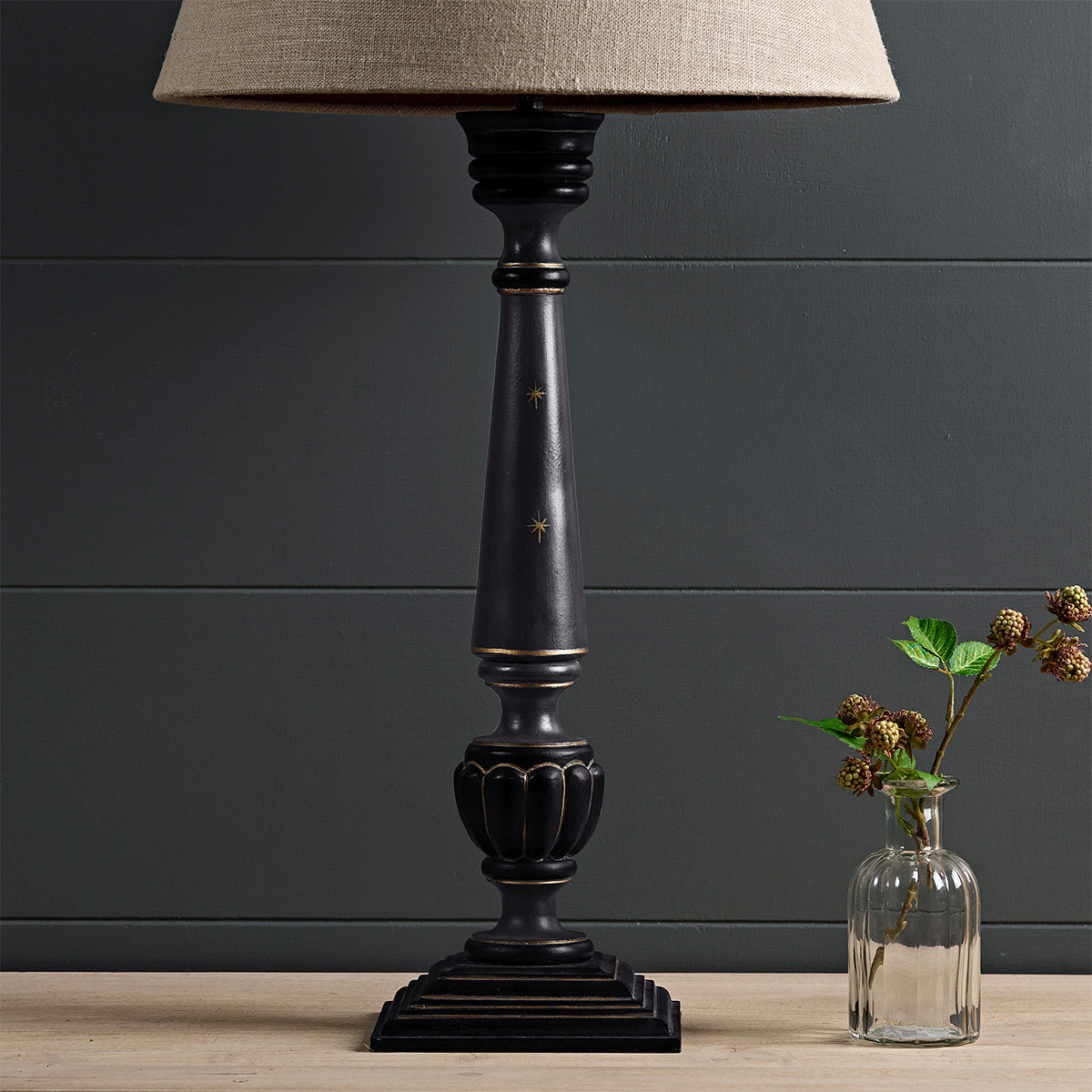 Painted Jodhpur Charcoal Lamp Base - Seconds